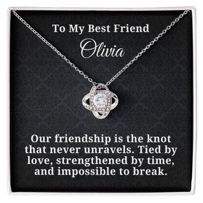 Personalized Best Friend Love Knot Necklace