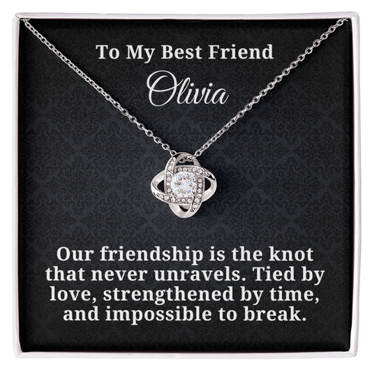 Personalized Best Friend Love Knot Necklace