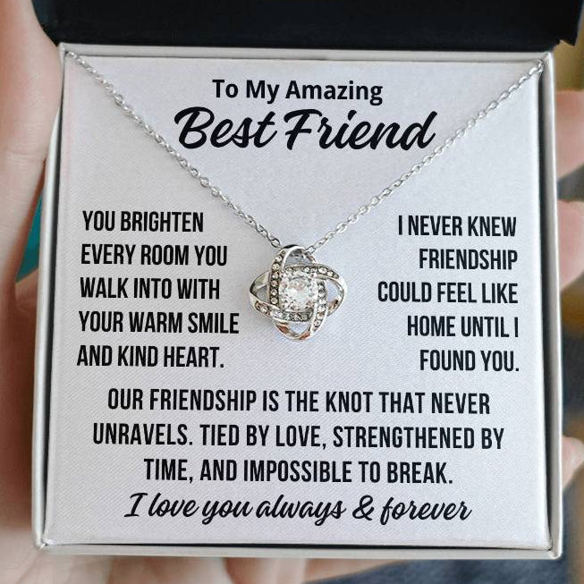 To my Best Friend "I Love You Always..." Love Knot Necklace