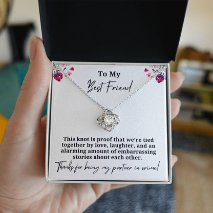 Partner In Crime Best Friend Loveknot Necklace
