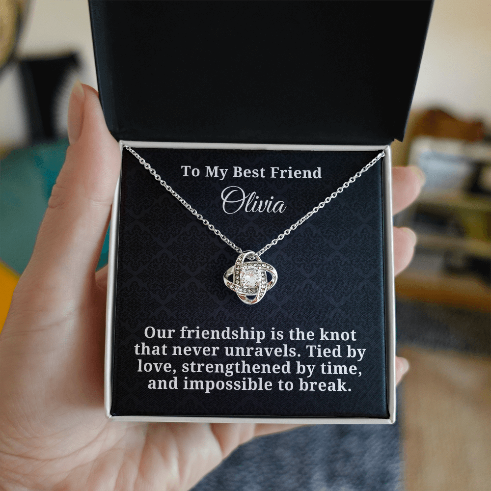 Personalized Best Friend Love Knot Necklace