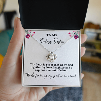 Love, Laughter And Wine Best Friend Necklace
