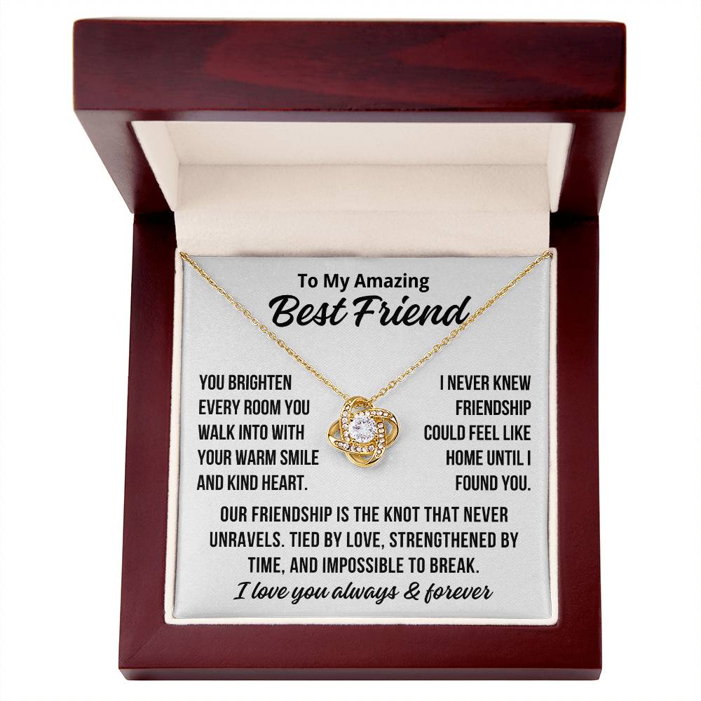To my Best Friend "I Love You Always..." Love Knot Necklace