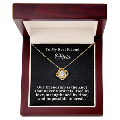 Personalized Best Friend Love Knot Necklace