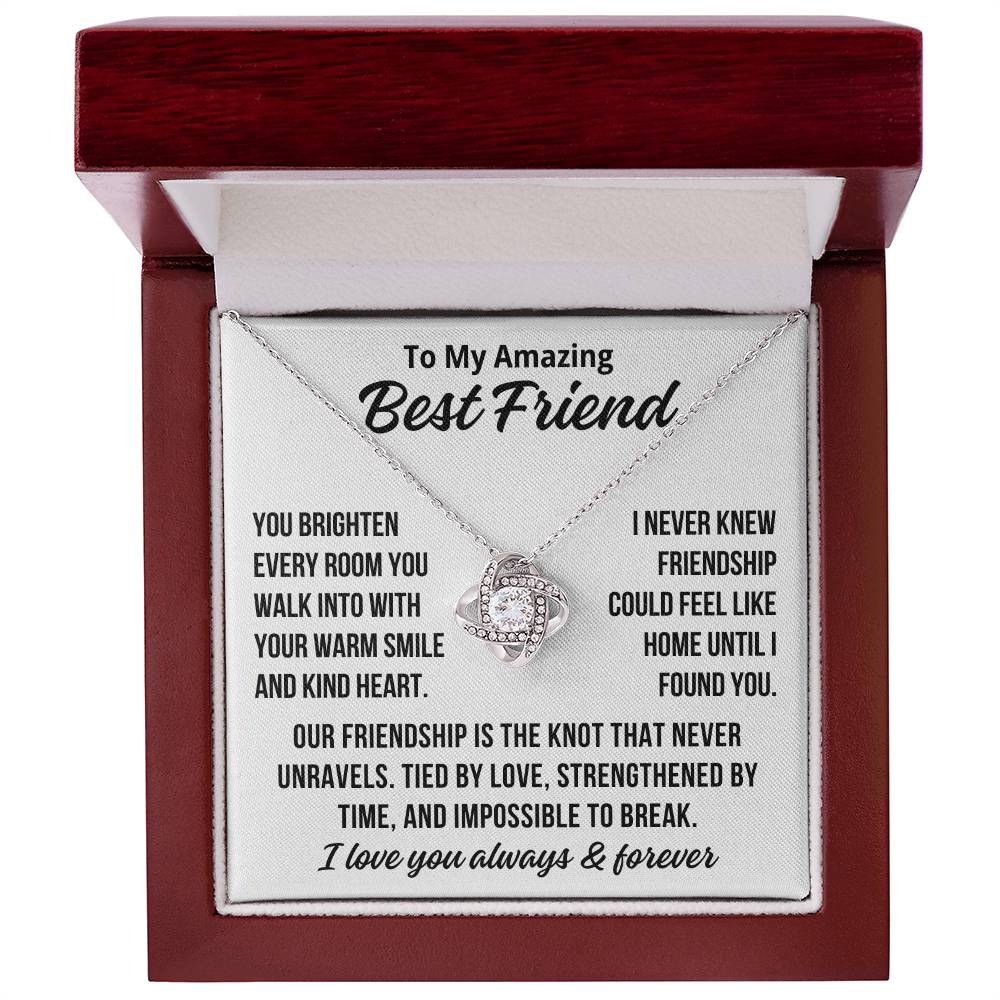 To my Best Friend "I Love You Always..." Love Knot Necklace