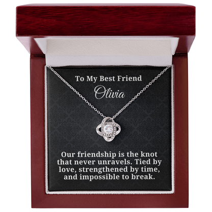 Personalized Best Friend Love Knot Necklace