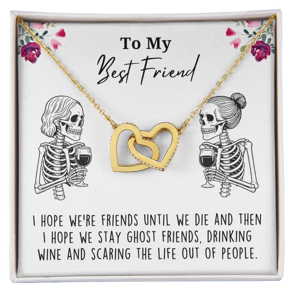 Best Friend Skeleton Wine Lover Necklace