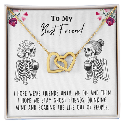 Best Friend Skeleton Wine Lover Necklace