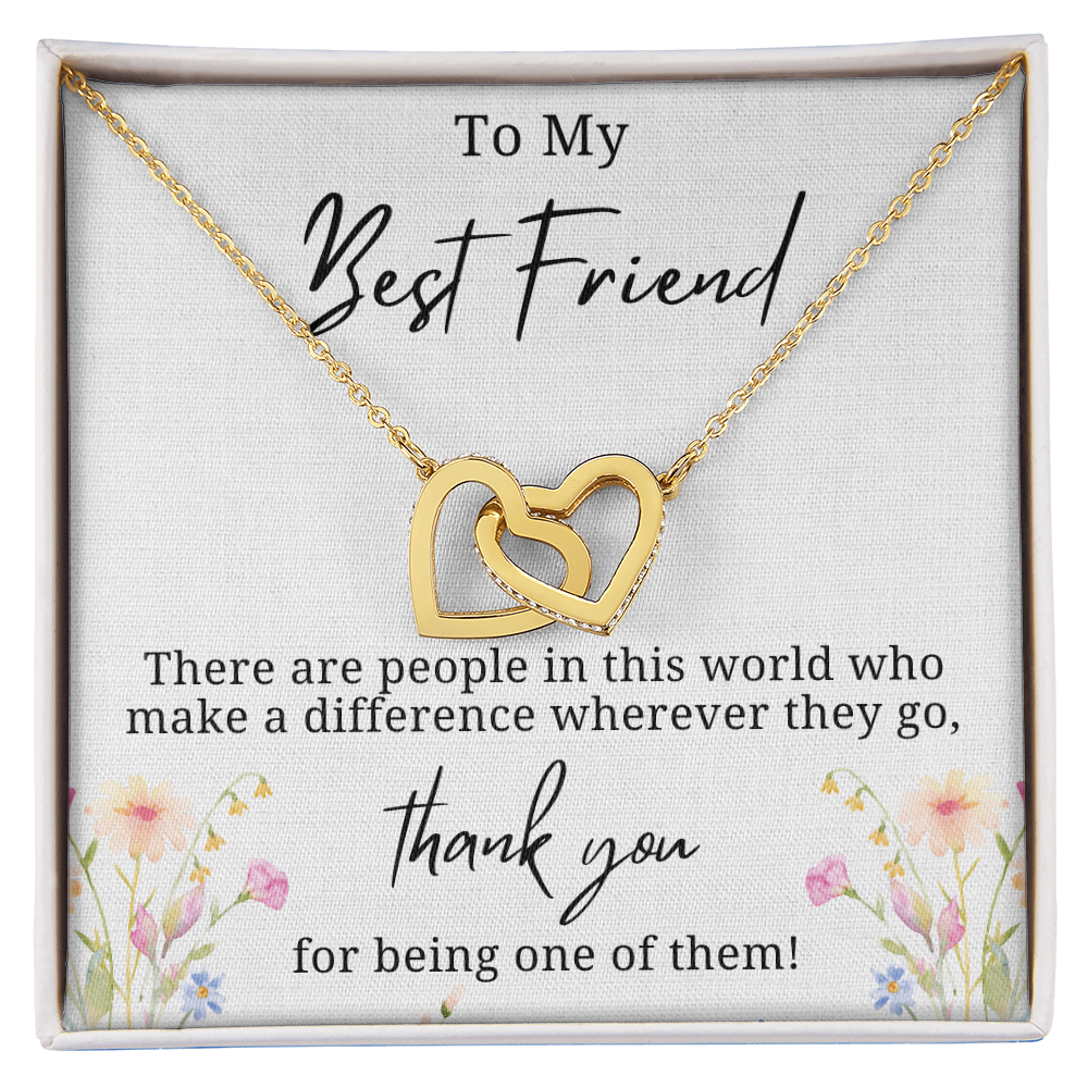 Thank you for making a difference Interlocking Hearts Necklace