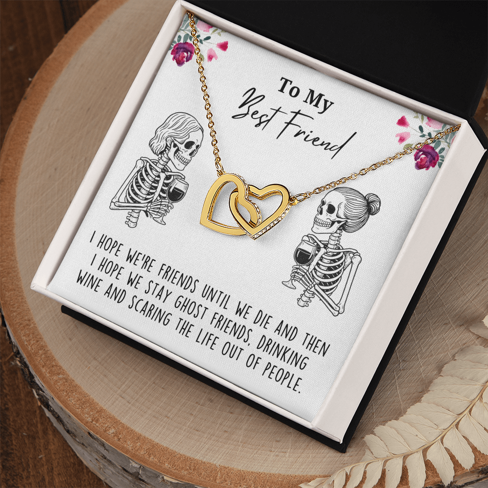 Best Friend Skeleton Wine Lover Necklace