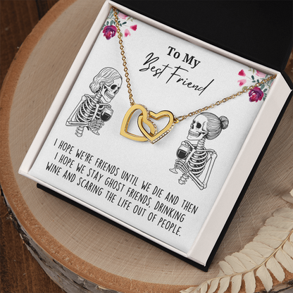 Best Friend Skeleton Wine Lover Necklace