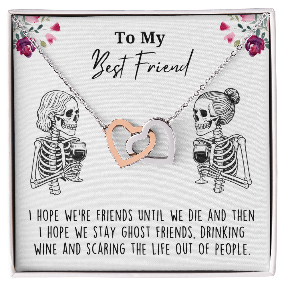 Best Friend Skeleton Wine Lover Necklace