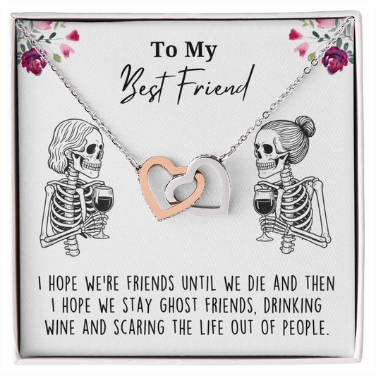 Best Friend Skeleton Wine Lover Necklace