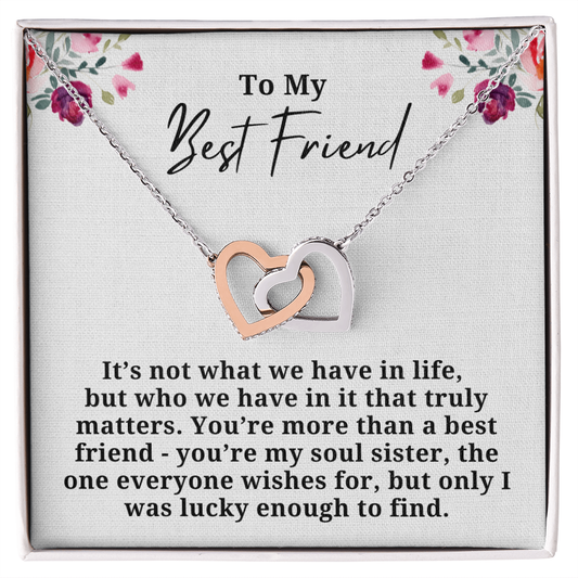 More Than a Best Friend Interlocking Hearts Necklace