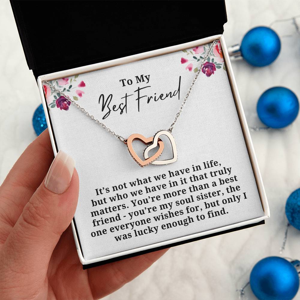 More Than a Best Friend Interlocking Hearts Necklace