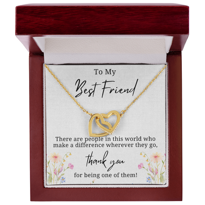 Thank you for making a difference Interlocking Hearts Necklace