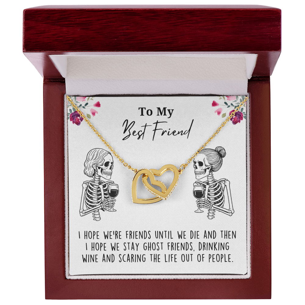 Best Friend Skeleton Wine Lover Necklace