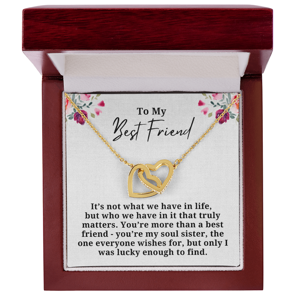 More Than a Best Friend Interlocking Hearts Necklace
