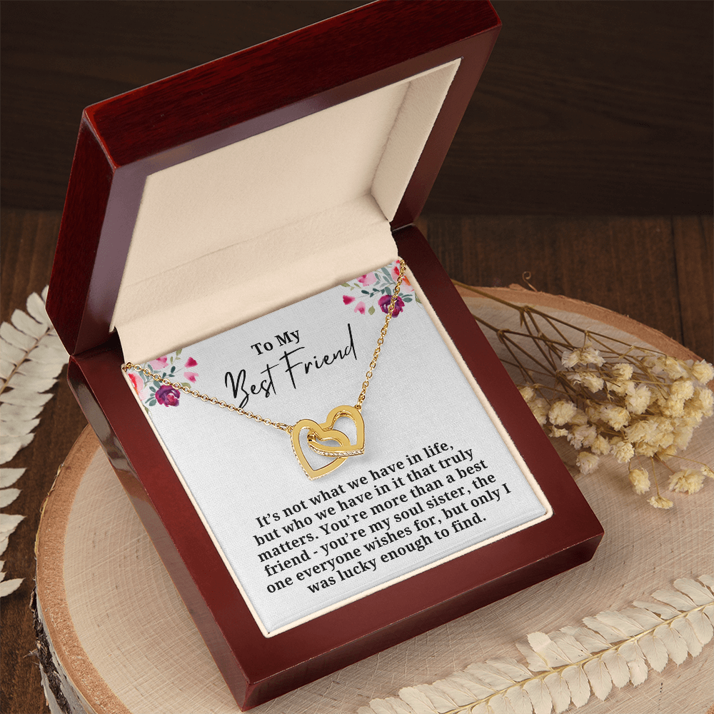 More Than a Best Friend Interlocking Hearts Necklace
