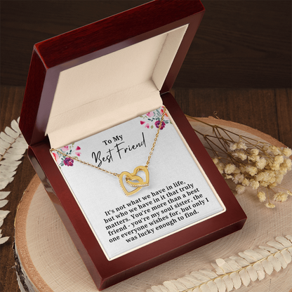 More Than a Best Friend Interlocking Hearts Necklace