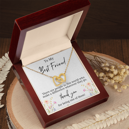 Thank you for making a difference Interlocking Hearts Necklace