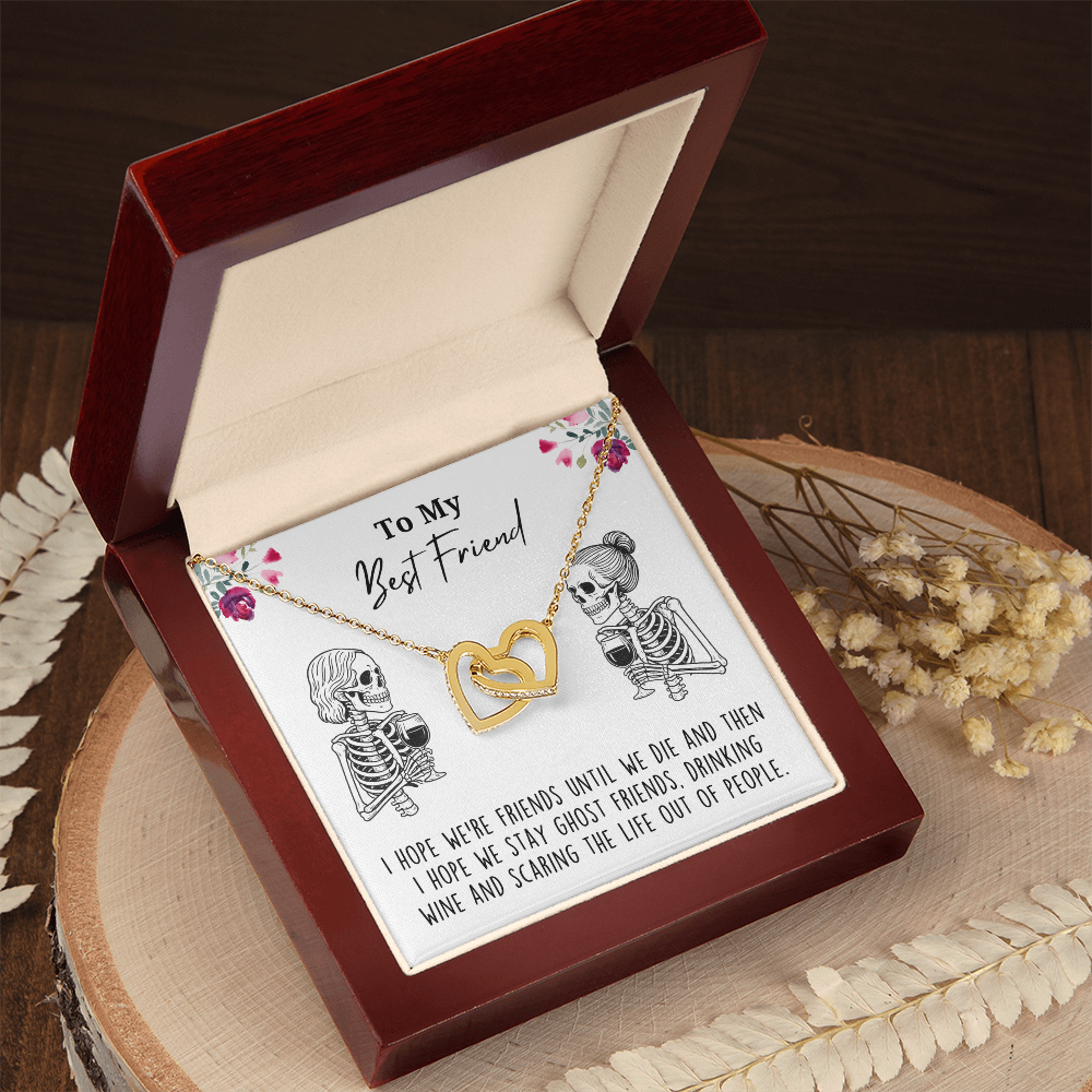 Best Friend Skeleton Wine Lover Necklace