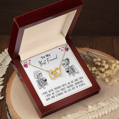Best Friend Skeleton Wine Lover Necklace