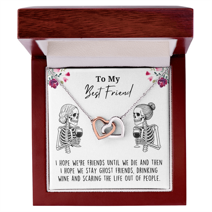 Best Friend Skeleton Wine Lover Necklace