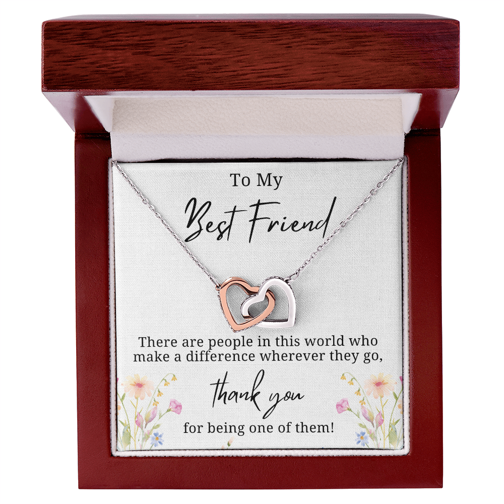 Thank you for making a difference Interlocking Hearts Necklace