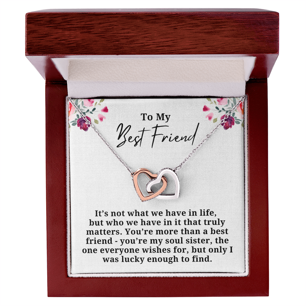 More Than a Best Friend Interlocking Hearts Necklace