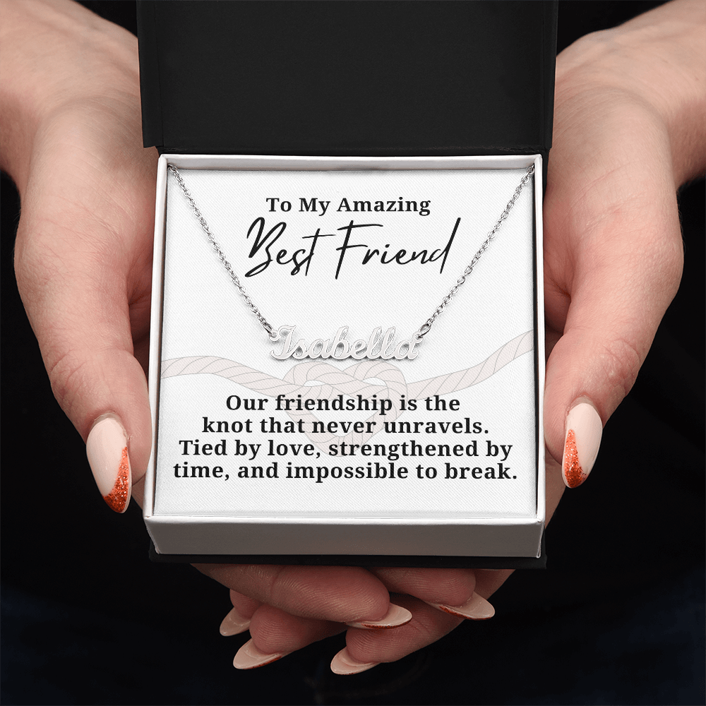 Strengthened By Time Best Friend  Personalized Name Necklace