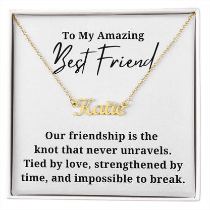 Strengthened By Time Best Friend  Personalzied Name Necklace
