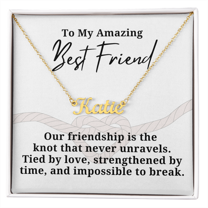 Strengthened By Time Best Friend  Personalized Name Necklace