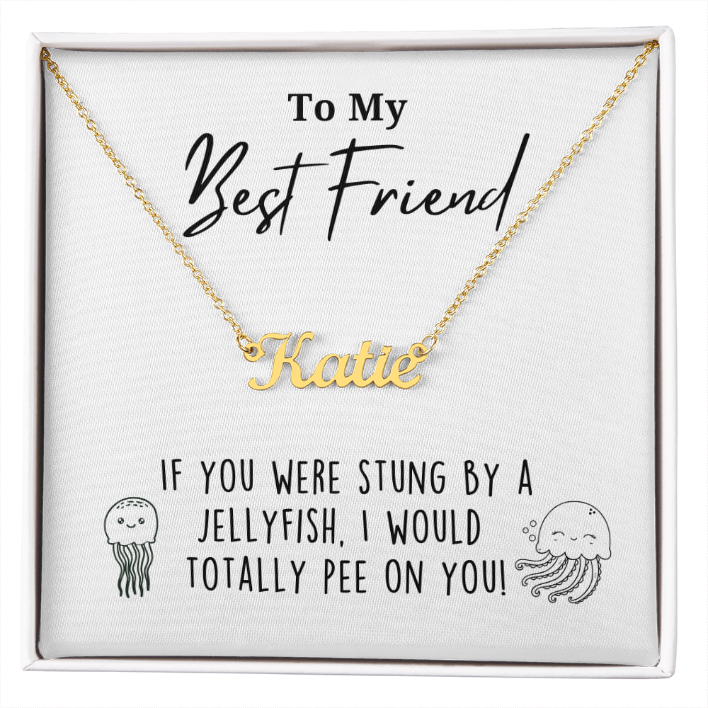 Funny Stung By A Jellyfish Name Necklace