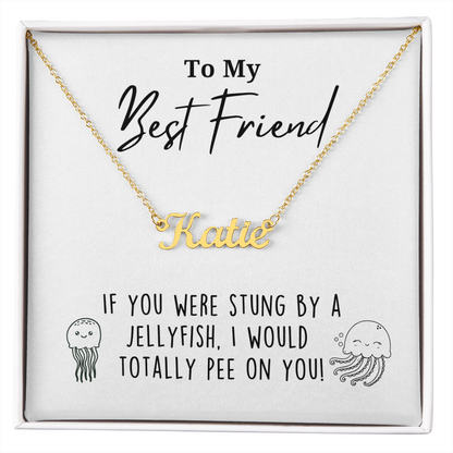 Funny Stung By A Jellyfish Name Necklace
