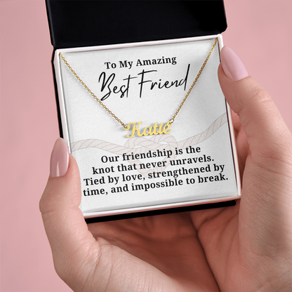 Strengthened By Time Best Friend  Personalized Name Necklace