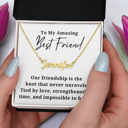 Strengthened By Time Best Friend  Personalzied Name Necklace