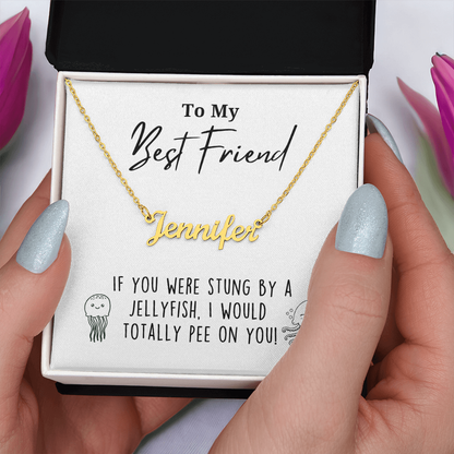 Funny Stung By A Jellyfish Name Necklace