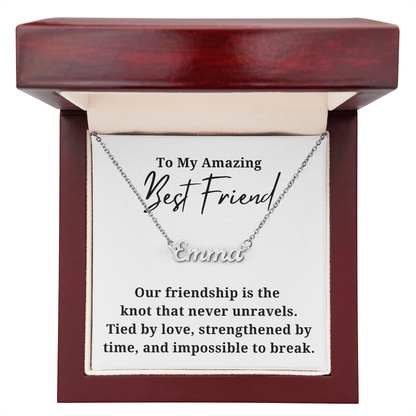 Strengthened By Time Best Friend  Personalzied Name Necklace