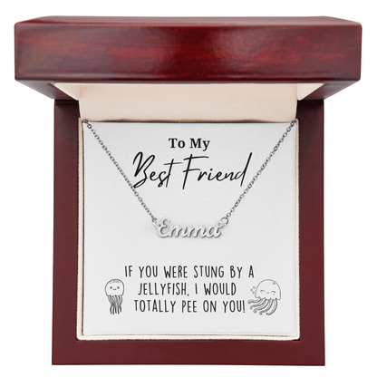 Funny Stung By A Jellyfish Name Necklace