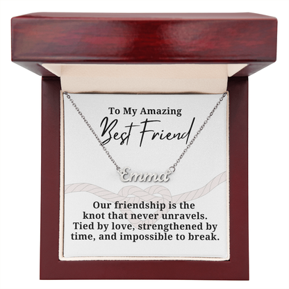 Strengthened By Time Best Friend  Personalized Name Necklace