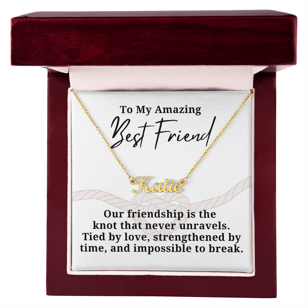 Strengthened By Time Best Friend  Personalized Name Necklace