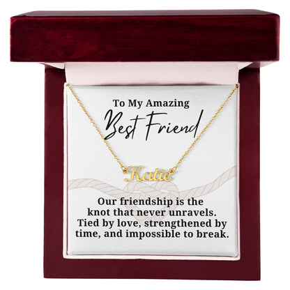 Strengthened By Time Best Friend  Personalized Name Necklace