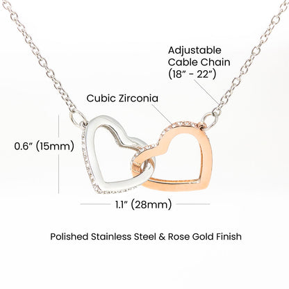 Personalized We are more than just friends - Interlocking Hearts Necklace