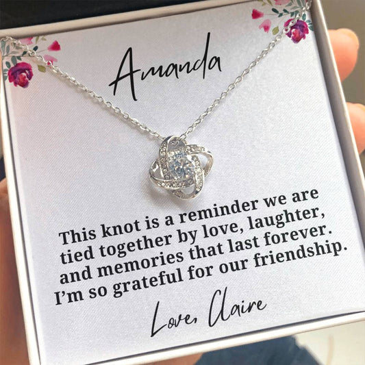 Personalized Memories last Forever Loveknot Necklace