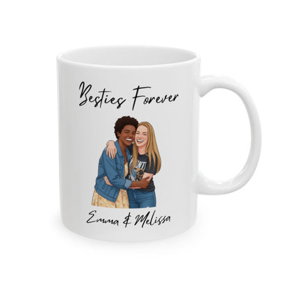 Besties Forever Personalized Cartoon Mug