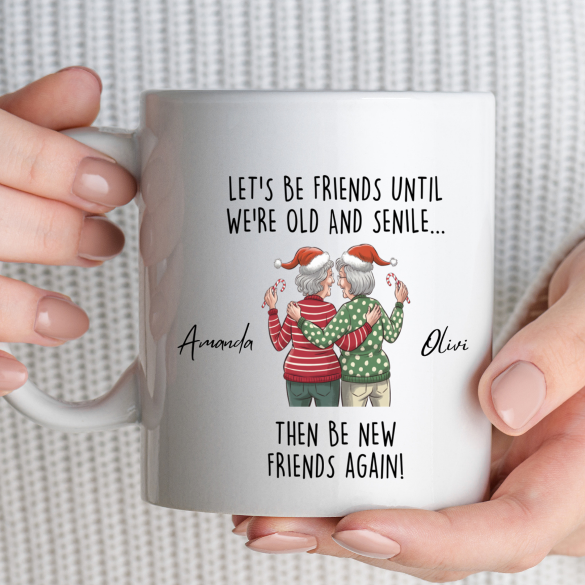 Personalised Best Friends Christmas Mug