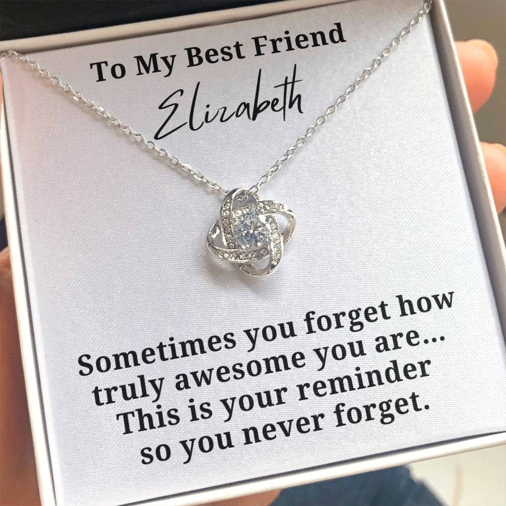 Personalized Truly Awesome Loveknot Best Friend Necklace