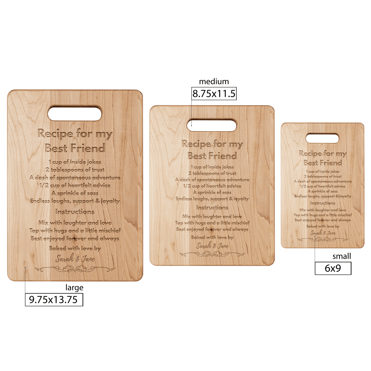 Personalized Best Friend Maple Cutting Board