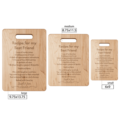 Personalized Best Friend Maple Cutting Board